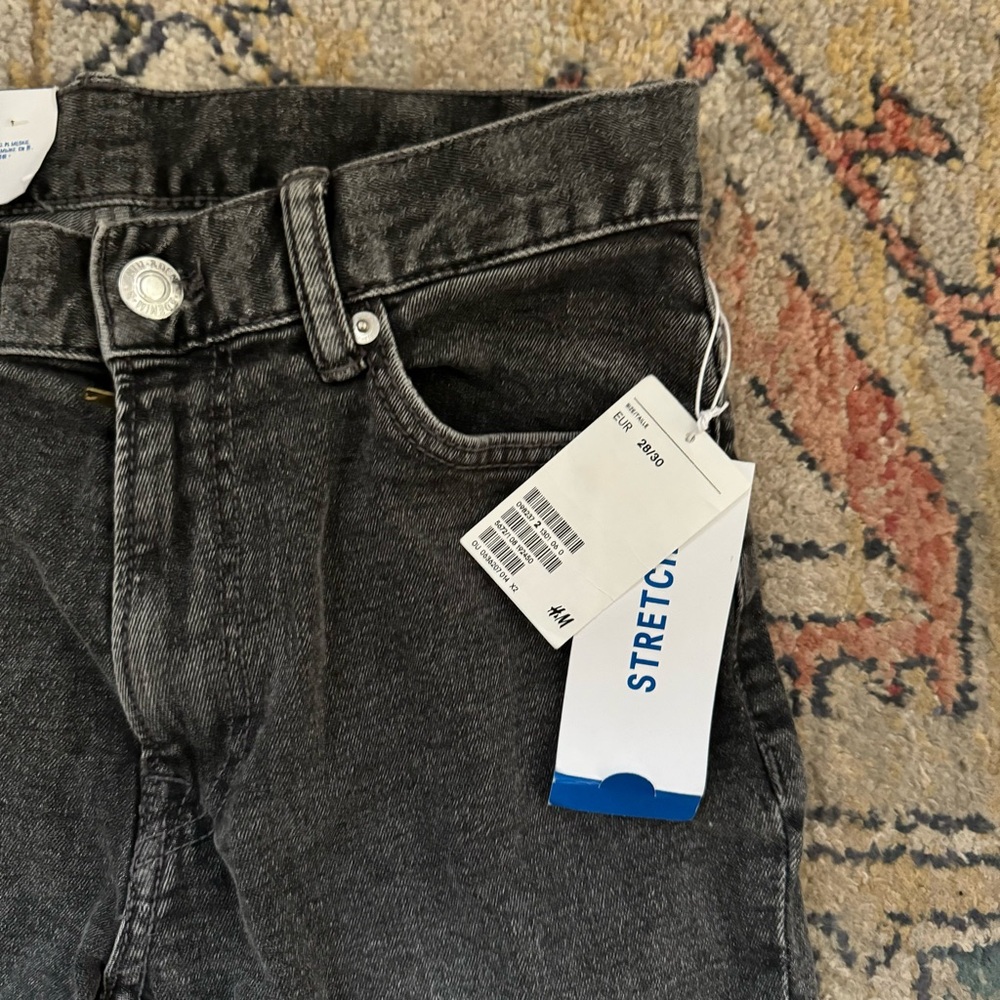 NEW H&M Charcoal Stretch Denim Skinny Jeans, Slim Fit NWT - Picture 3 of 5